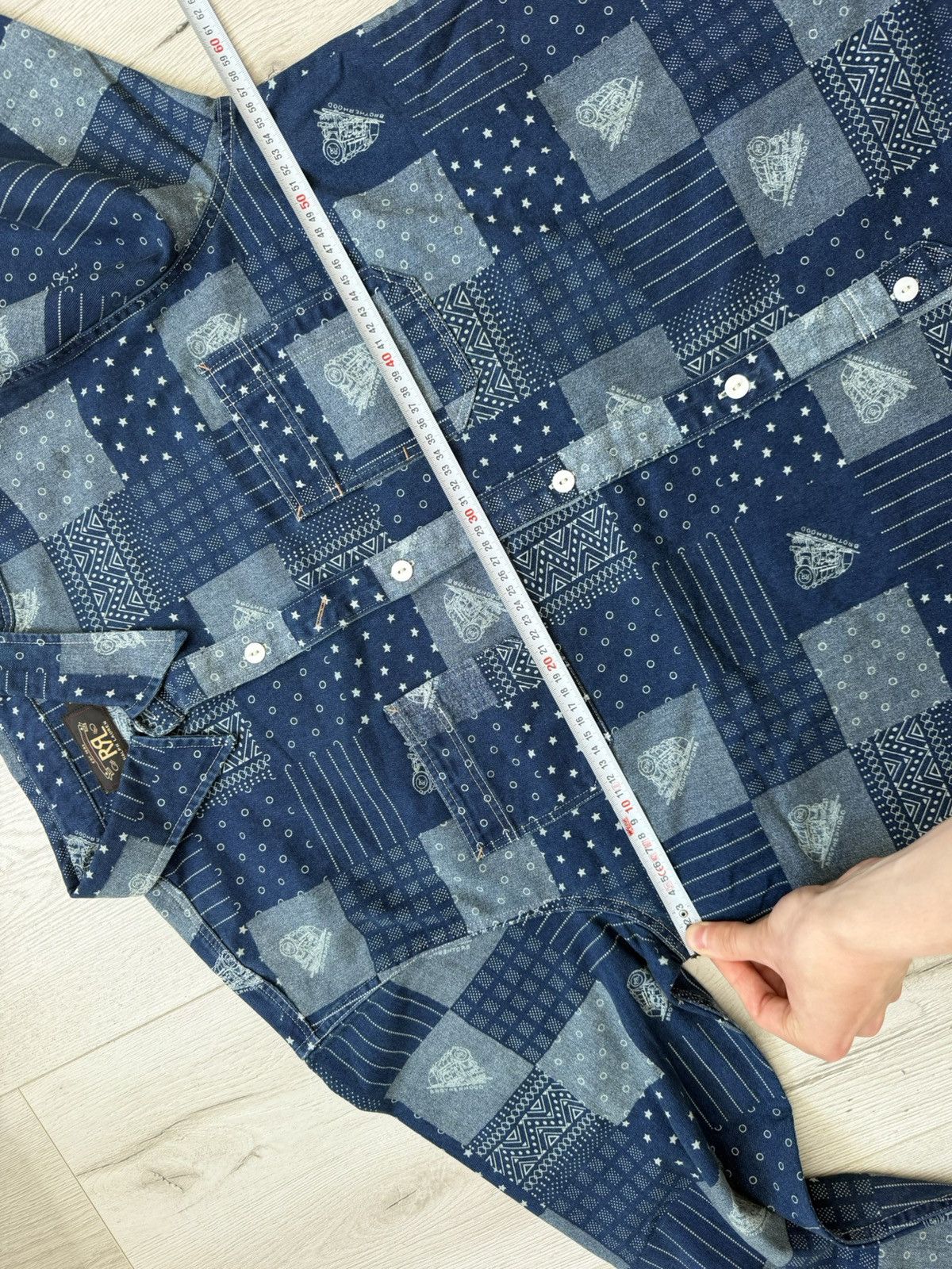 RRL Ralph Lauren RRL Double RL Ralph Lauren Denim Patch Work Shirt Blue Size US L / EU 52-54 / 3 - 15 Thumbnail