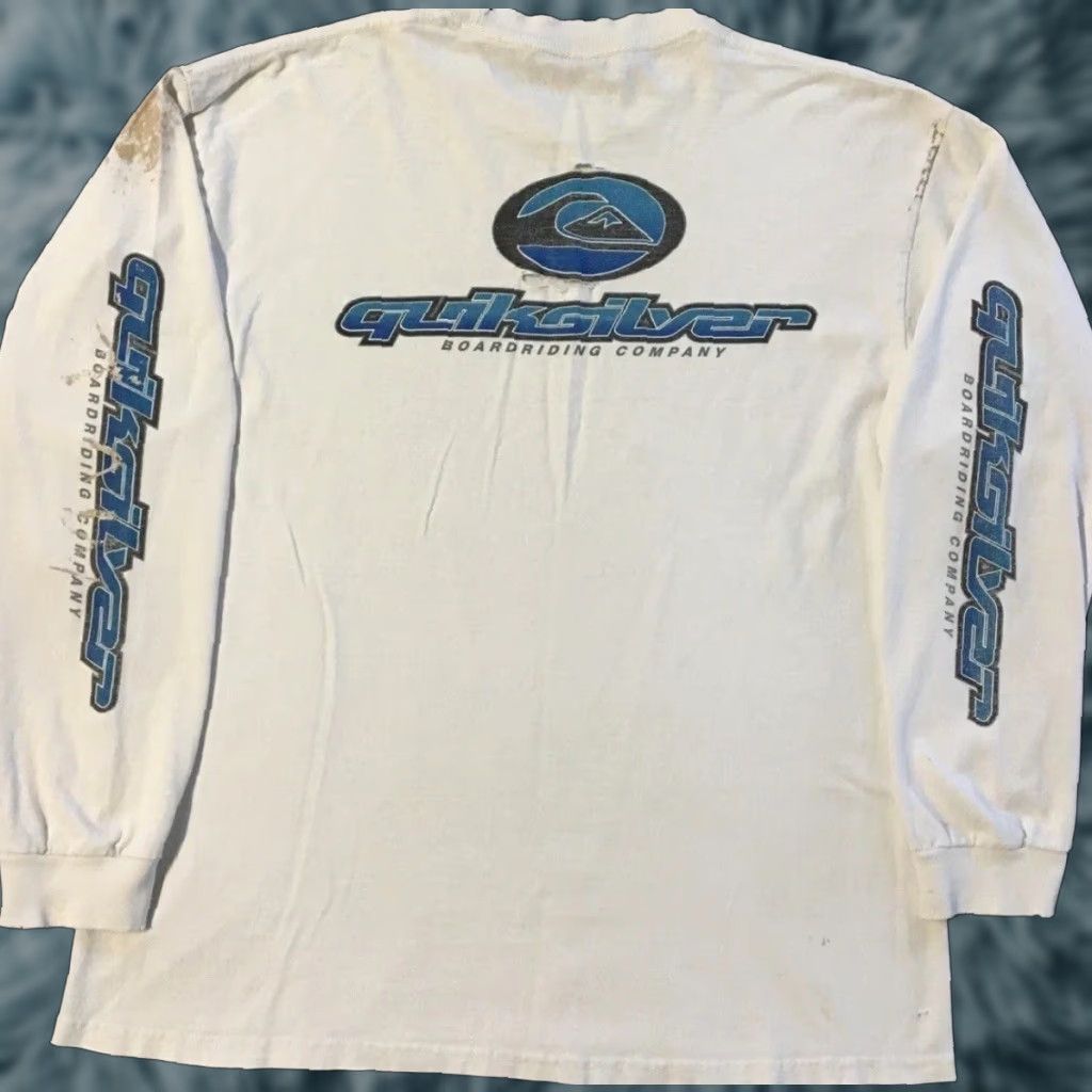 Billabong VINTAGE Quiksilver Thrashed Faded Distress Shirt L USA Surf Skate Grunge OP 90s Y2K Shirt Mens Large White Logo Beach Water Graphic Tee Distressed 90s Size US L / EU 52-54 / 3 - 1 Thumbnail
