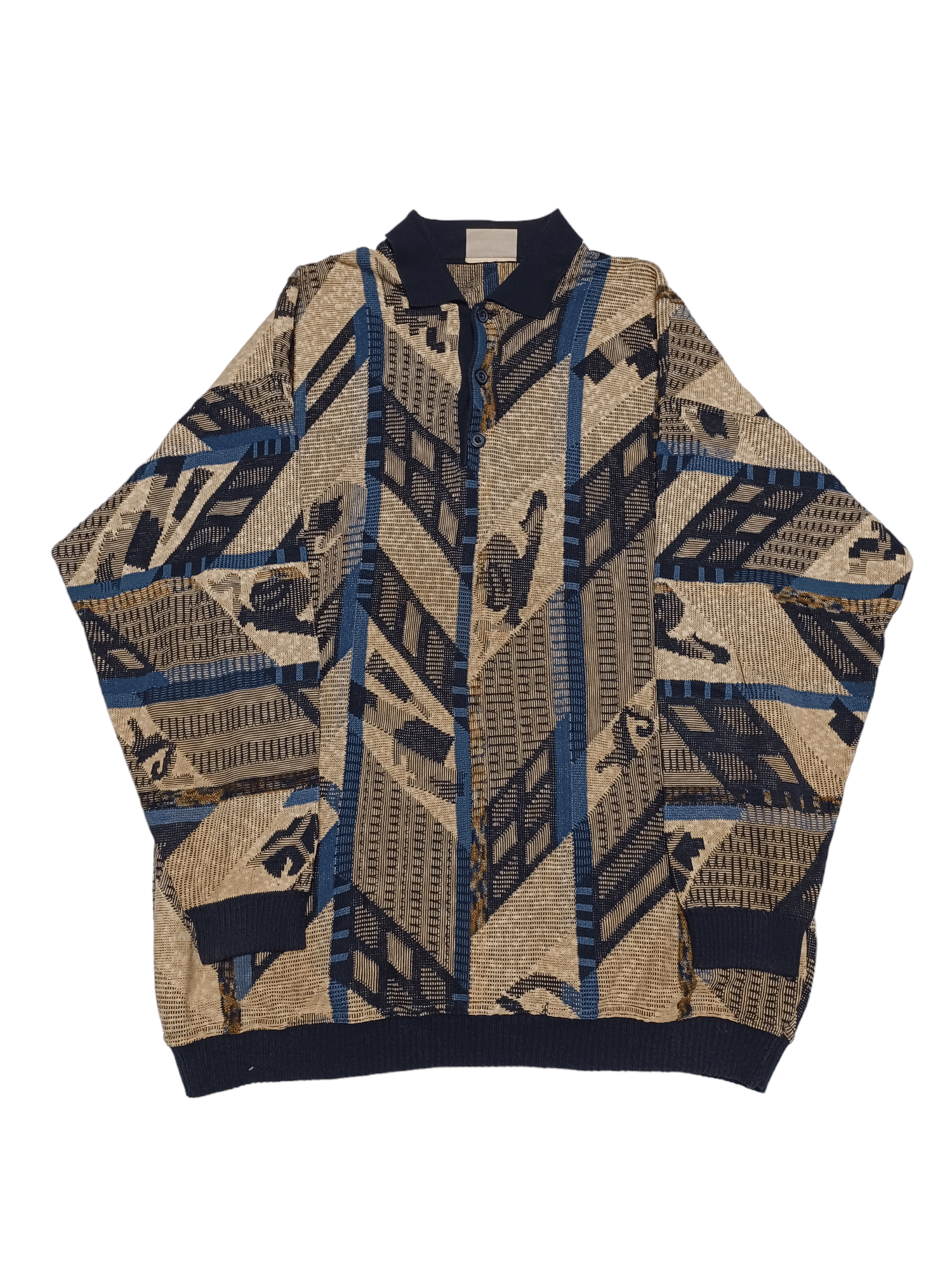 Vintage Coogi Style Vintage Knit Quarter 1/4 Button Knitted Sweater Size US M / EU 48-50 / 2 - 1 Thumbnail