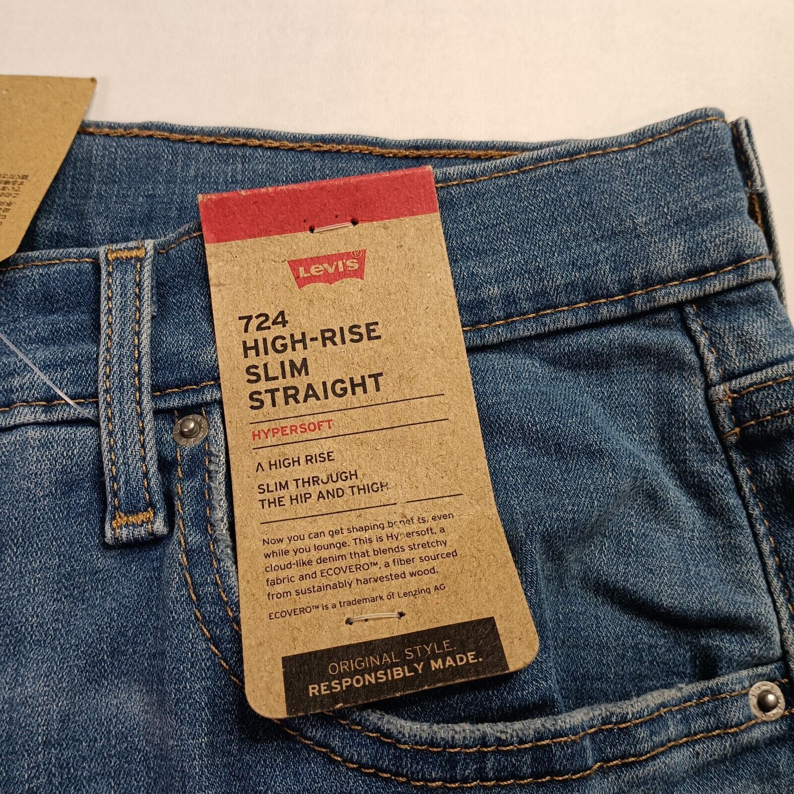 Levi's Levi's Jeans 724 High Rise Slim Jeans Womens Size 22W M Blue Size 42" / US 20 - 5 Thumbnail