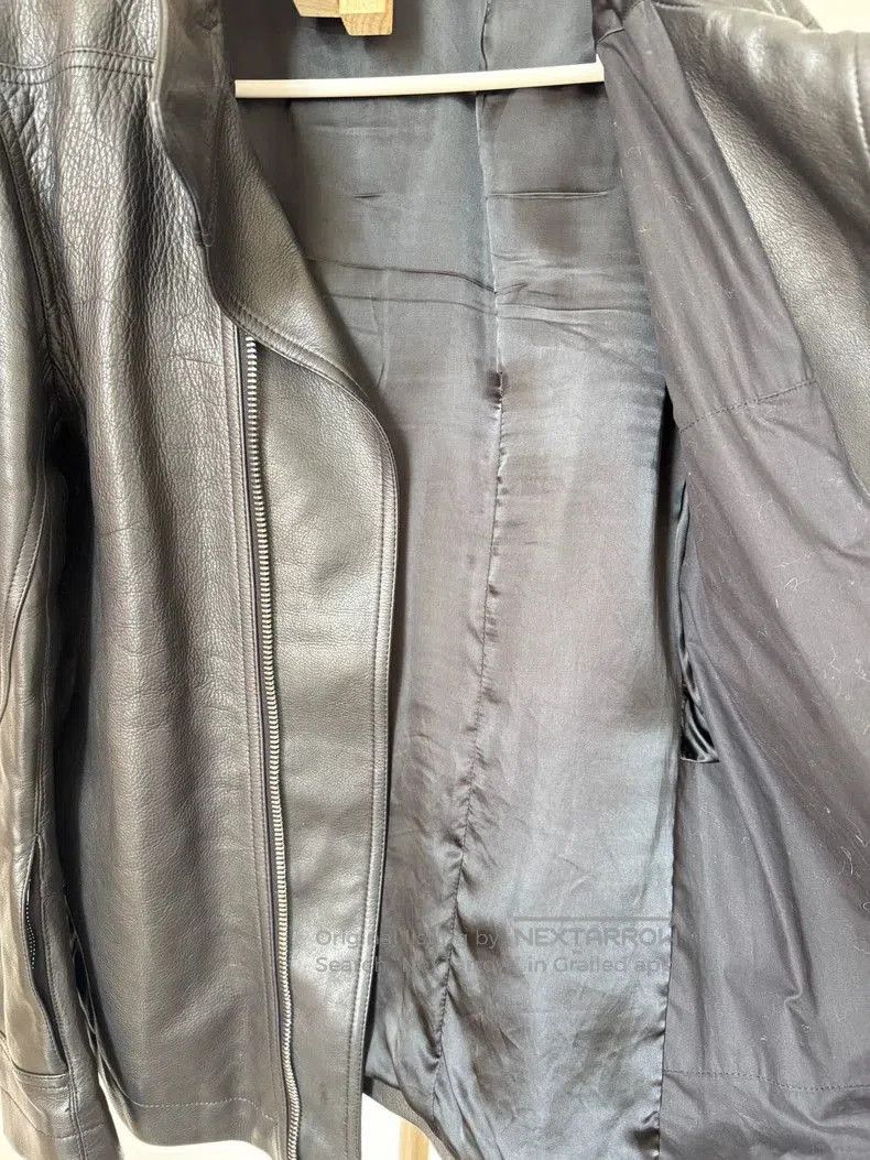Rick Owens Rick Owens Black Leather Jacket with Asymmetrical Zipper. Size US L / EU 52-54 / 3 - 4 Thumbnail