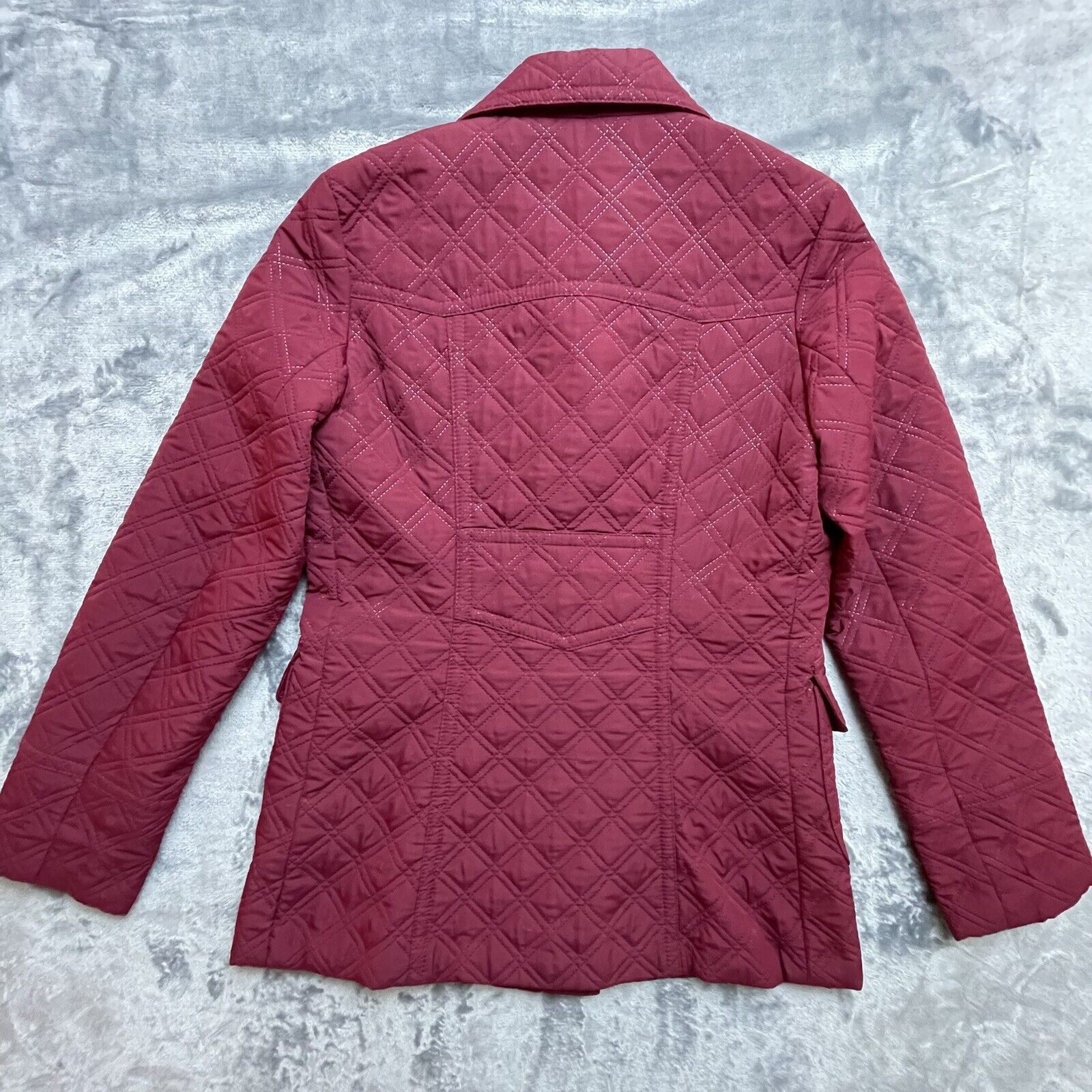 Other New York & Company Jacket Women Small Maroon Quilted Grandma Size S / US 4 / IT 40 - 2 Thumbnail