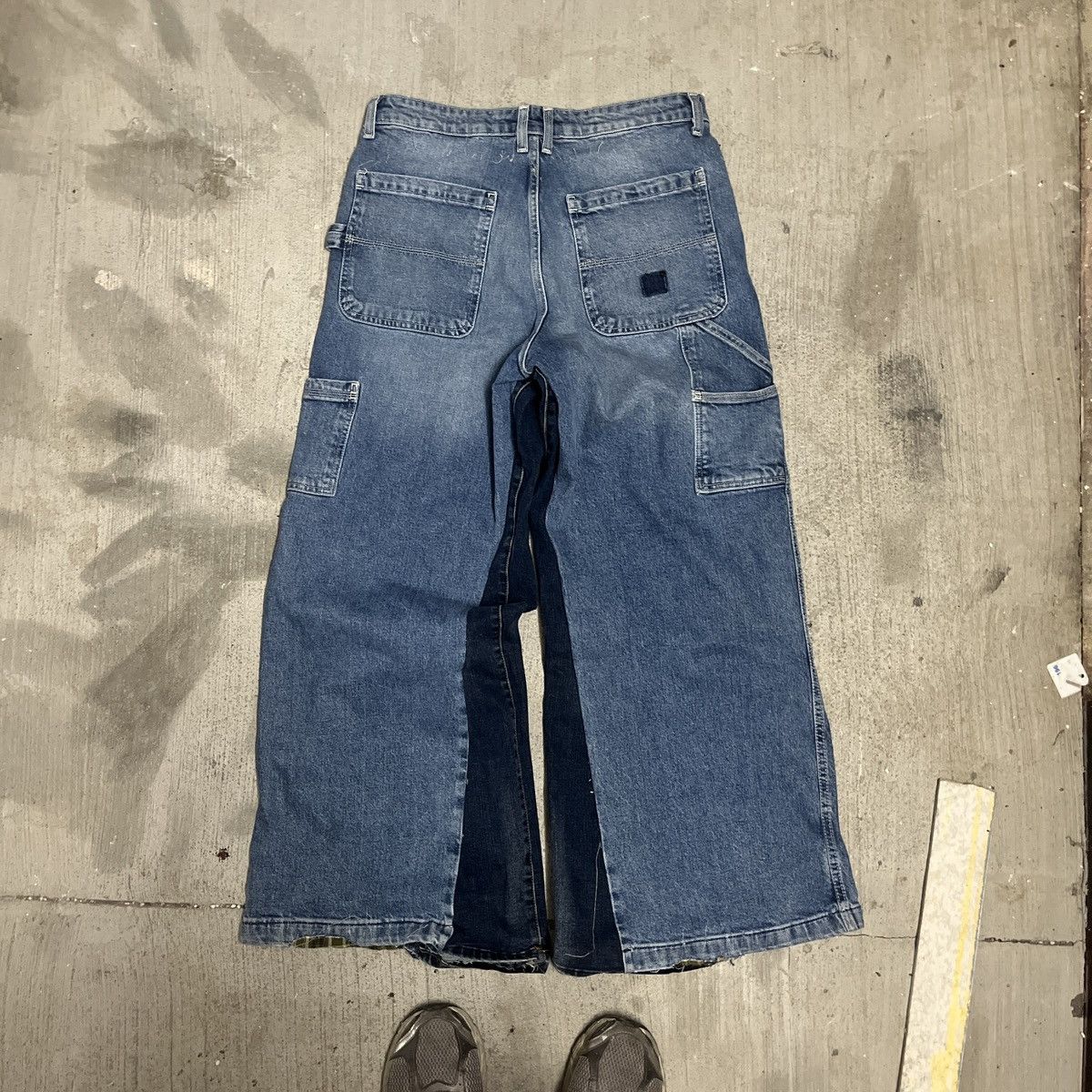 Other Stone Studios Two Tone Blue Flared Denim Jeans Size US 38 / EU 54 - 2 Thumbnail