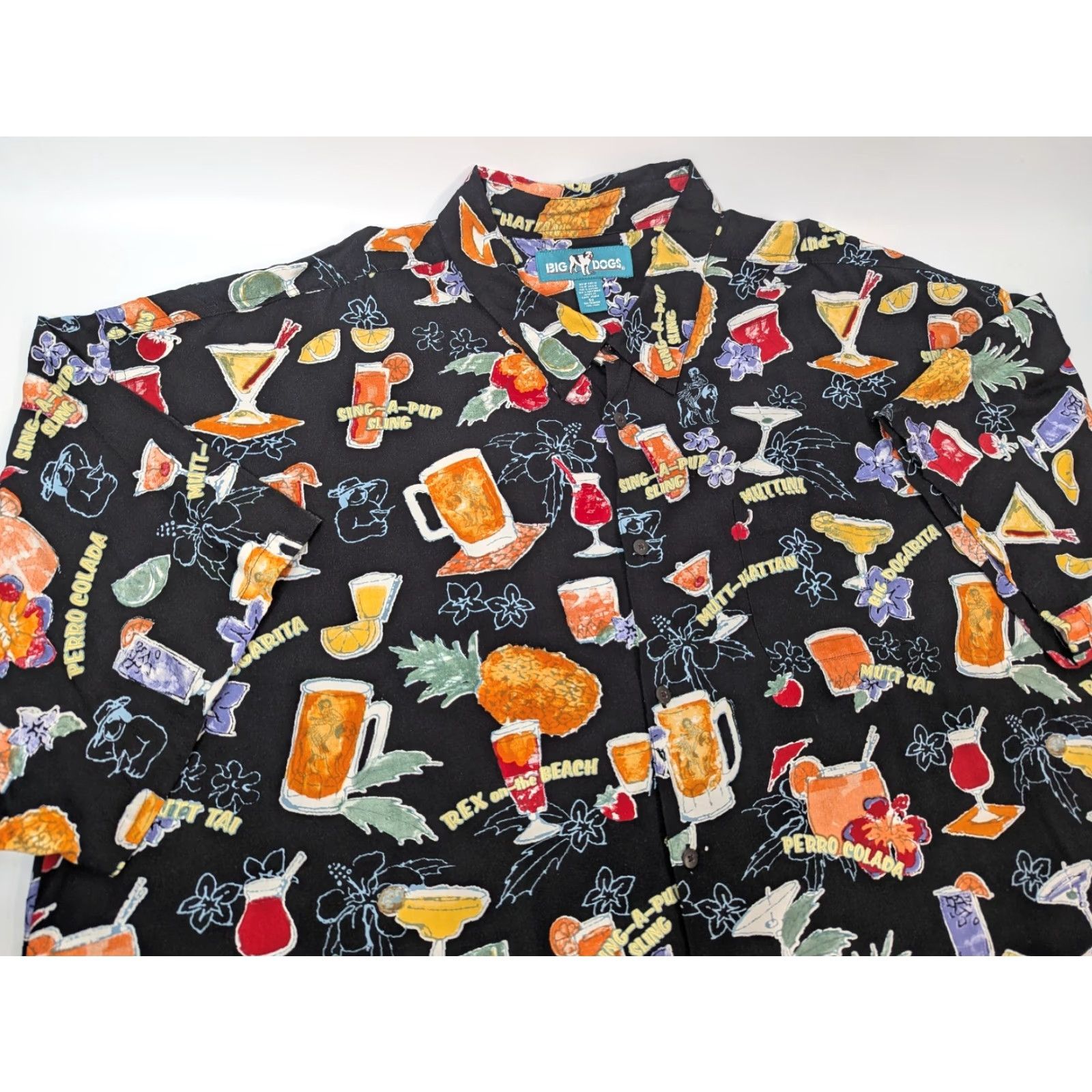Big Dogs VINTAGE Big Dogs Shirt Mens 5X Blue Floral Beach Hawaiian Short Sleeve Button-Up Collared 5X Casual Party/Cocktail Travel Vacation Size US XXL / EU 58 / 5 - 5 Thumbnail