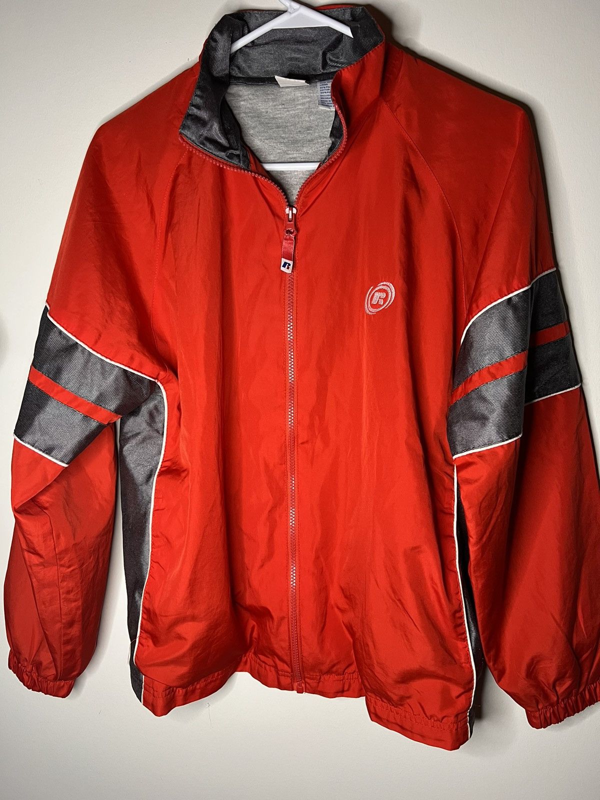 Russell Athletic × Vintage Vintage 90s Russell Athletic Windbreaker Jacket Size US XL / EU 56 / 4 - 1 Thumbnail