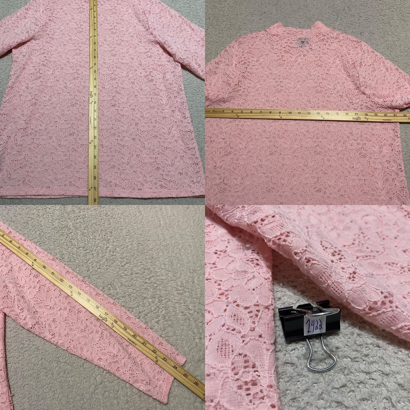 Torrid Torrid Shirt 1X Pink Floral Lace Mock Neck Long Sleeve Nylon Blouse Womens Plus Size 1X Spring Summer Fall Womens Size XL / US 12-14 / IT 48-50 - 8 Thumbnail