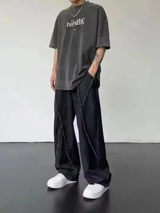 Japanese Brand Hip Hop Distressed Pants Ripped Patchwork Denim Trousers Size US 32 / EU 48 - 3 Thumbnail