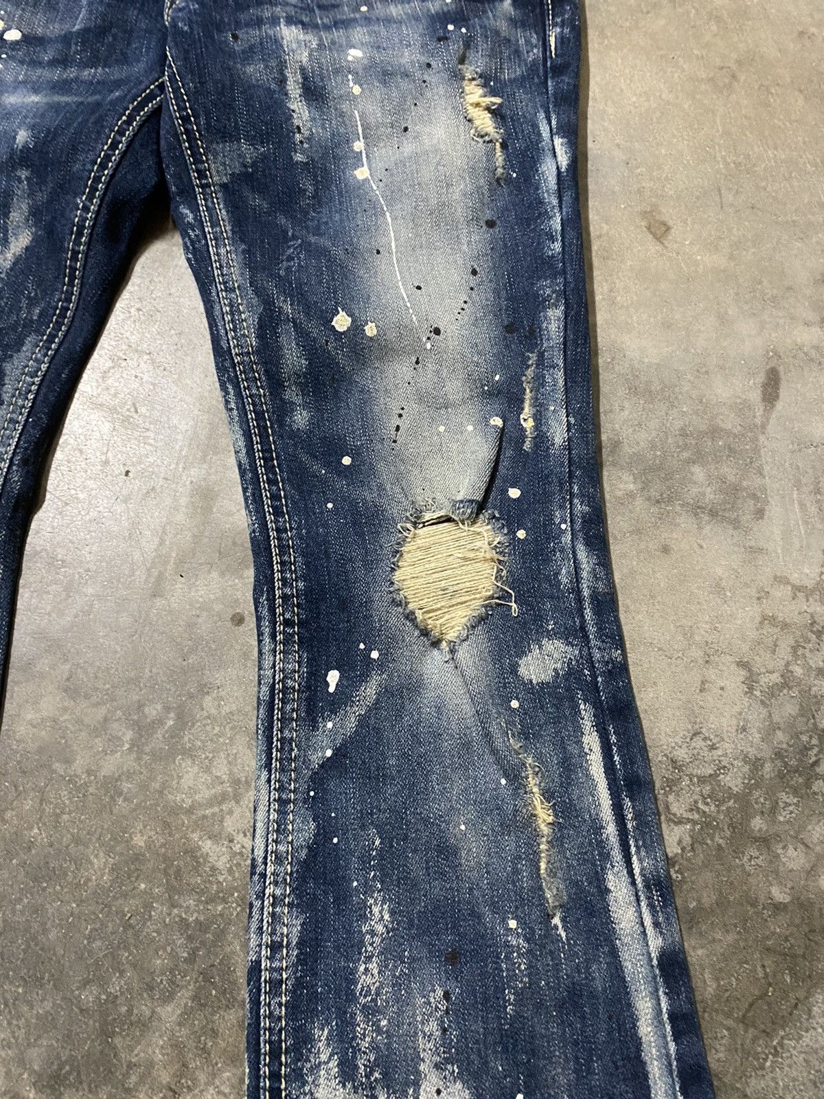 Hysteric Glamour × Japanese Brand Flare Jeans Maraxia Japan Asid Wash Denim p77 Size 29" - 13 Thumbnail