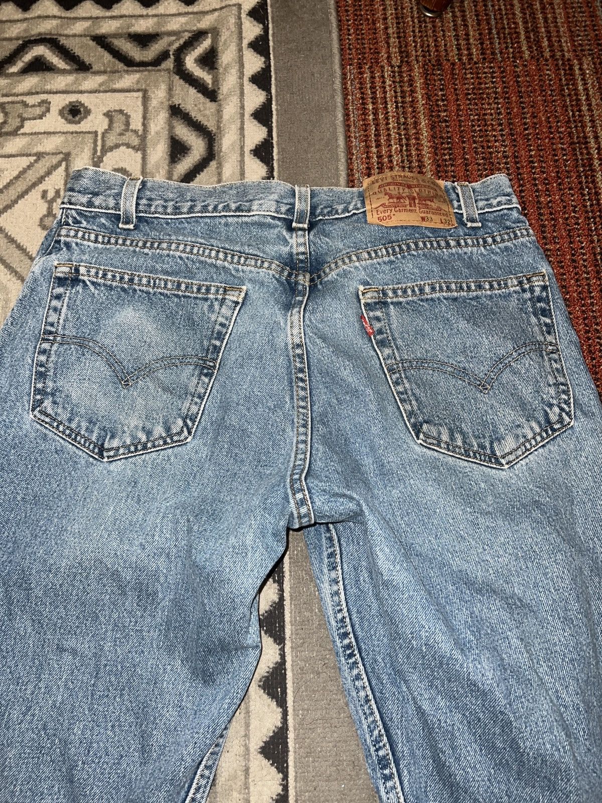 Levi's Vintage OOs Levis 505 Flare Distressed Grunge Denim Jeans Size US 33 - 3 Thumbnail