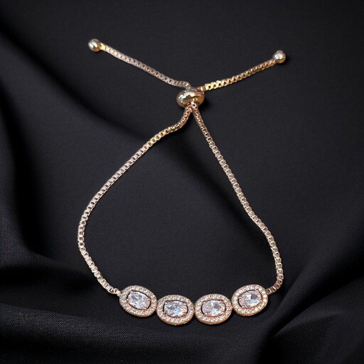 Other Rose gold cubic zirconia adjustable slide bracelet Size ONE SIZE - 1 Thumbnail