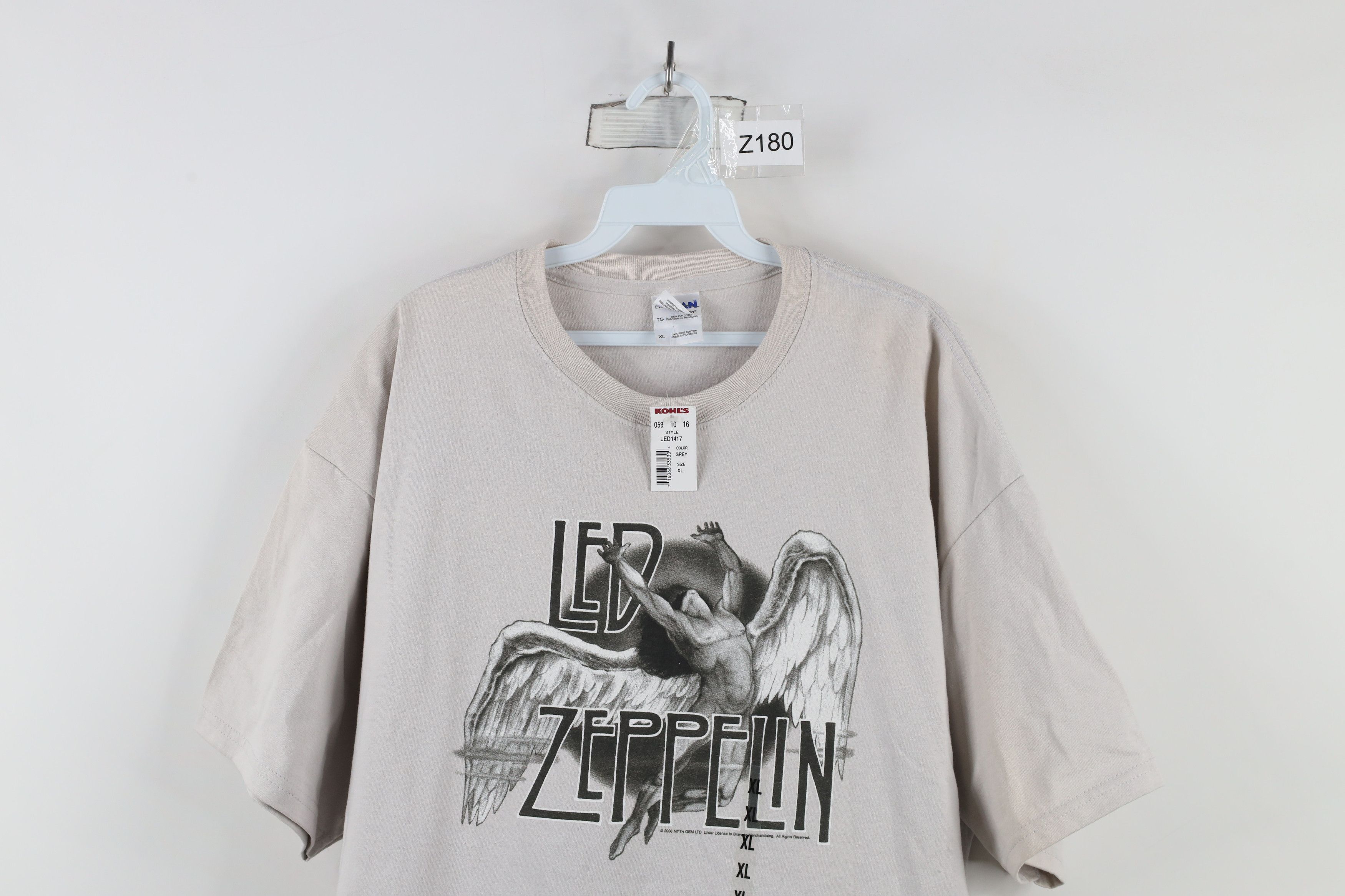 Vintage Deadstock Vintage Y2K 2008 Led Zeppelin Band T-Shirt Gray Size US XL / EU 56 / 4 - 2 Thumbnail