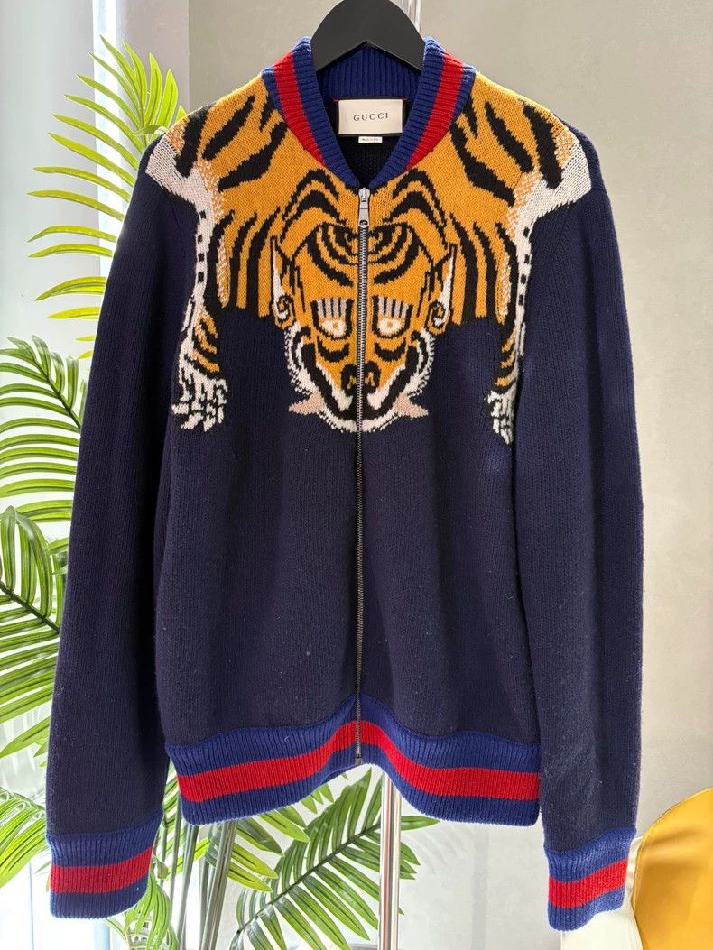 Gucci Gucci Blue/ Orange Tiger Track Jacket | Grailed