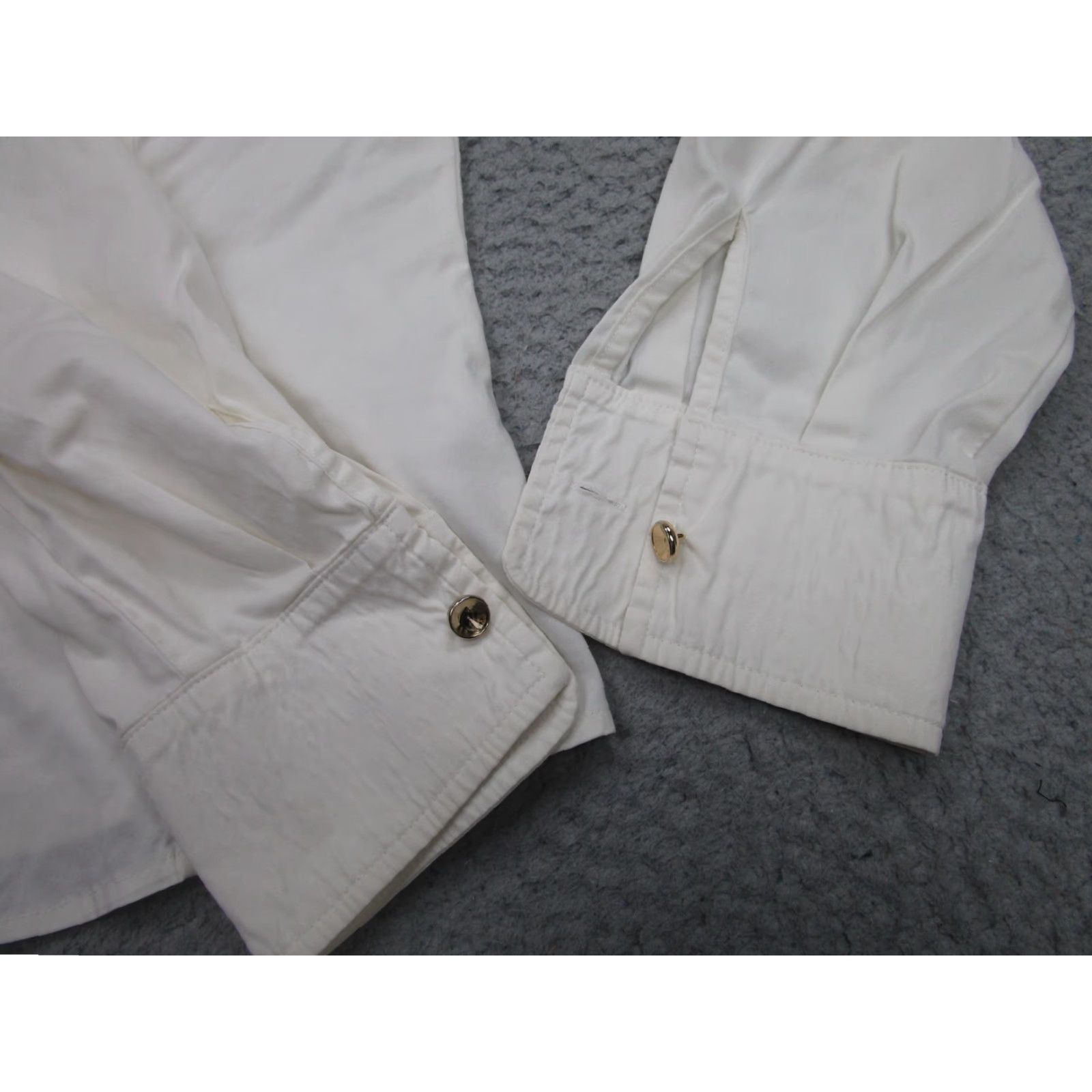 Escada Escada Blouse Womens 36 White Stretch Button Front Rhinestone Cuffs Slim Fit Size XS / US 0-2 / IT 36-38 - 4 Thumbnail
