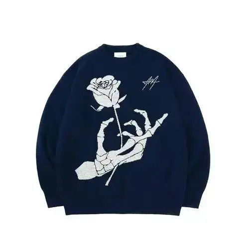 Japanese Brand × Vintage Knitted vintage sweater with a rose Size US L / EU 52-54 / 3 - 3 Thumbnail