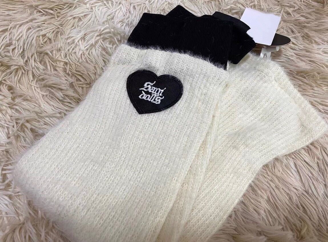 Japanese Brand × Vintage Avant garde retro y2k heart patch stacked socks leg warmers Size ONE SIZE - 2 Thumbnail