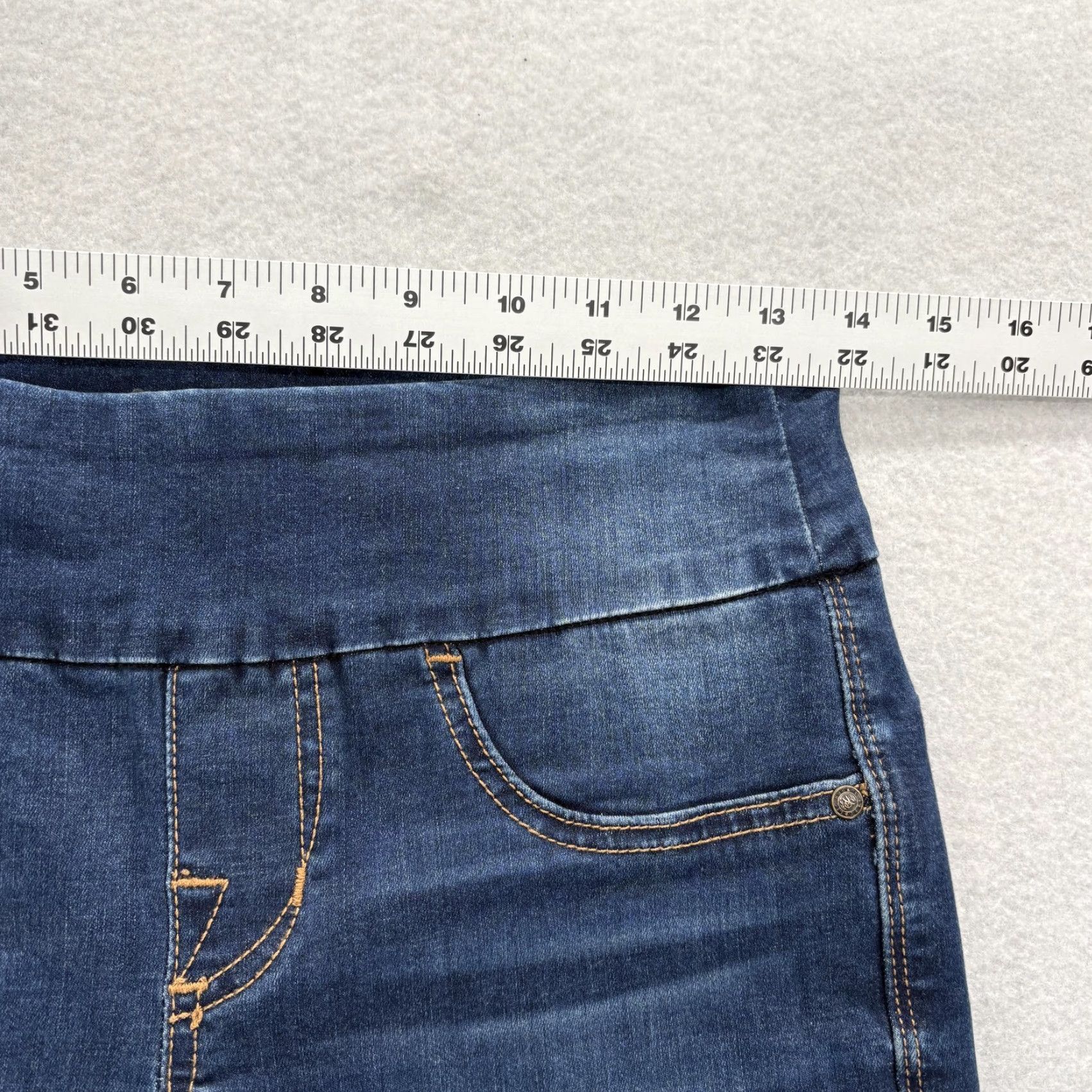 Vintage Rock & Republic Jeans Womens 4 Dark Wash Fever Pull On Skinny Ankle Denim Grunge Size 27" / US 4 / IT 40 - 6 Thumbnail