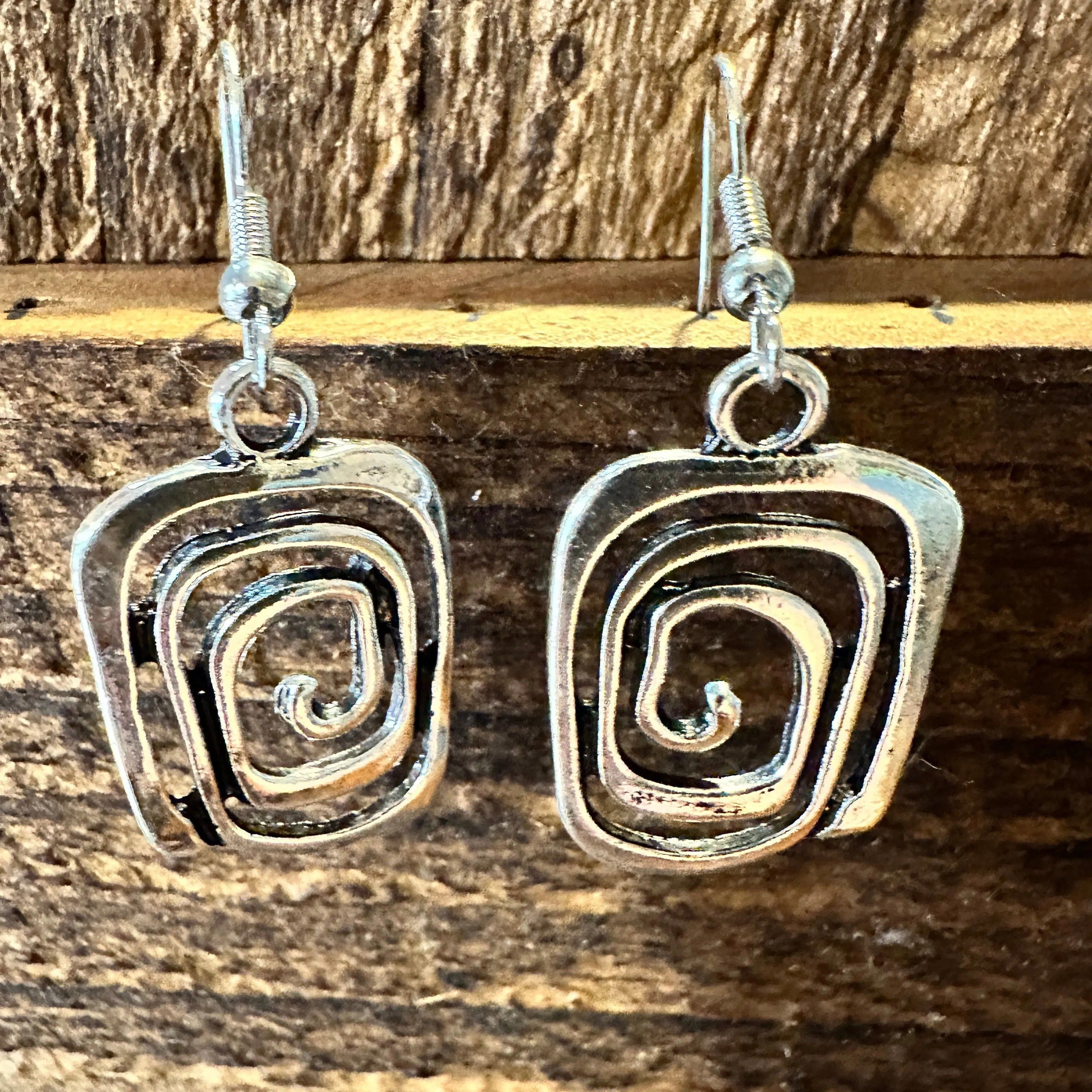 Other Boho Hippie Western Delicate Silver Drop Wire Earrings, Gift Size ONE SIZE - 2 Thumbnail