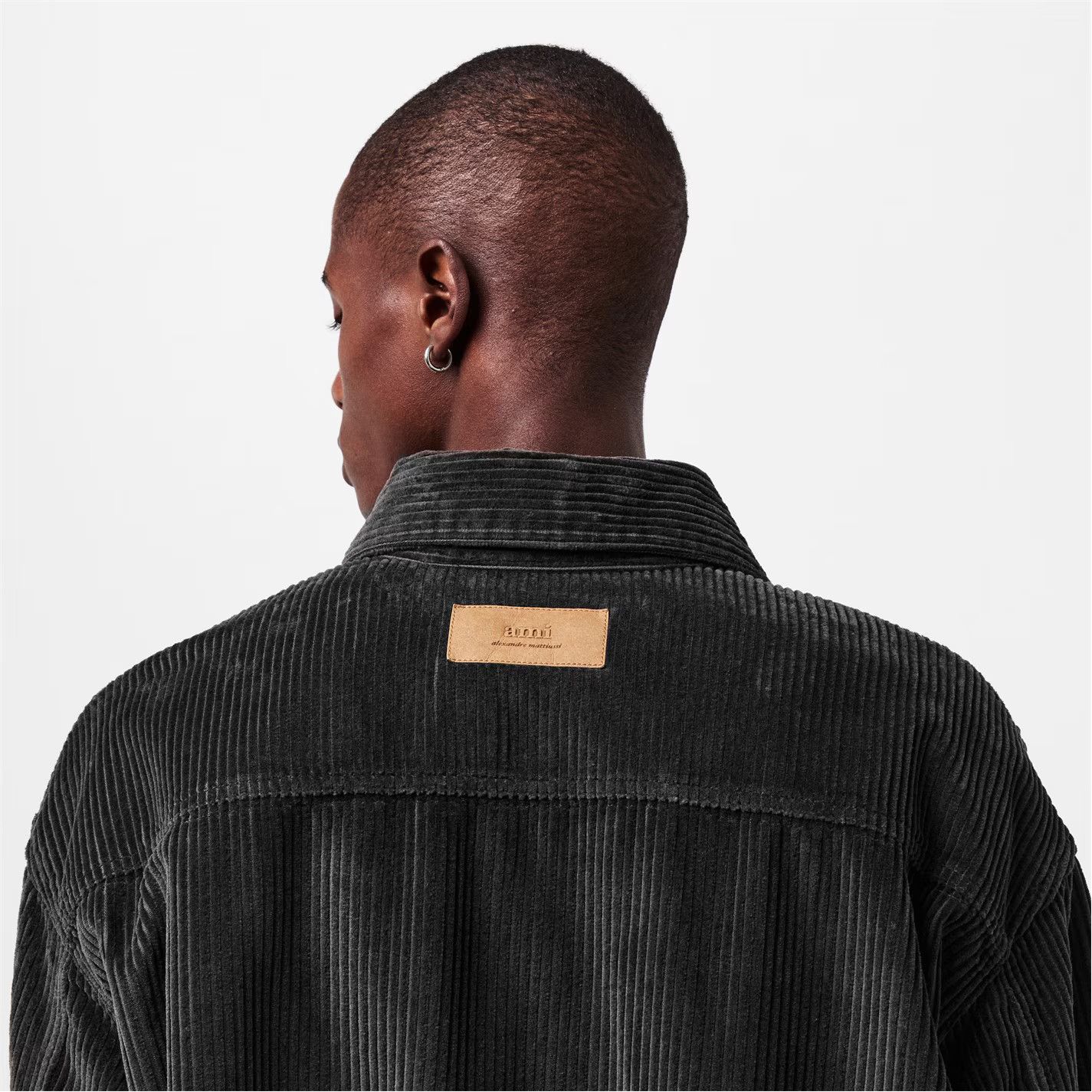 AMI o1g2r1mq0326 Jumbo Cord Relaxed Fit Overshirt in Black Size US M / EU 48-50 / 2 - 3 Thumbnail