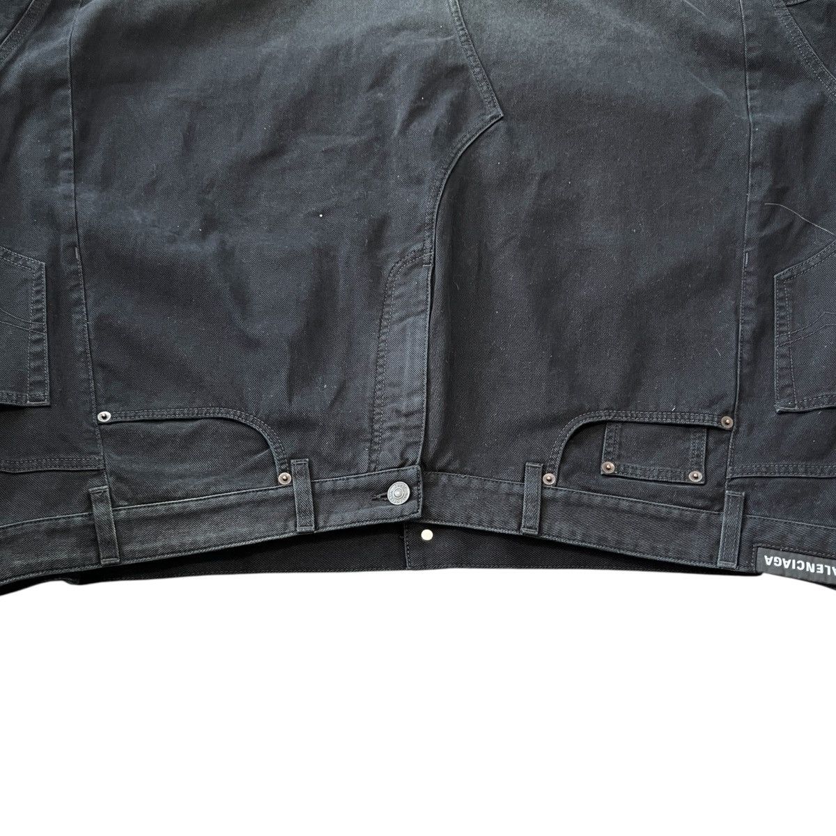 Balenciaga BALENCIAGA 23 Winter LOOK16 Deconstructed Black Denim Jacket Size US M / EU 48-50 / 2 - 13 Thumbnail