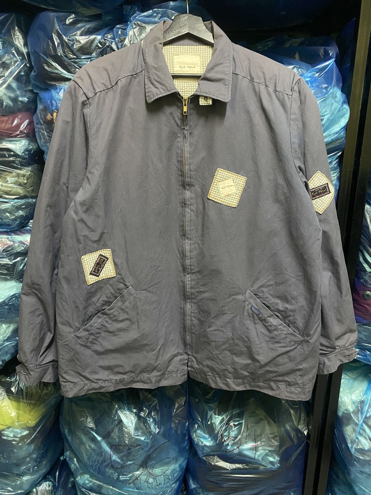 Karl Helmut Karl Helmut Embroidered Gingham-Lined Zip Patchwork Accents Size US XL / EU 56 / 4 - 1 Thumbnail