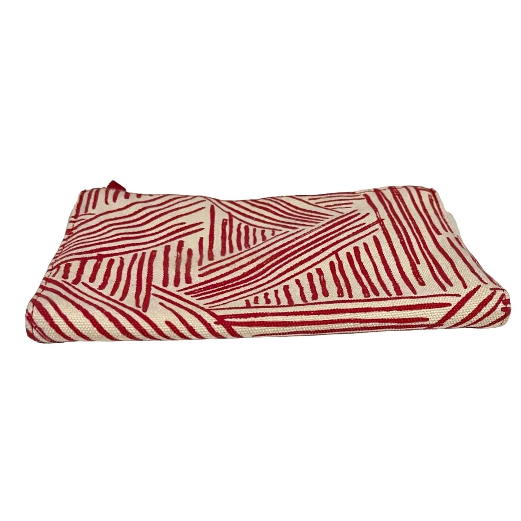 Vintage Mara mi Wallet Pouch Organizer Red Beige Canvas Bi-Fold Zipper Purse Size ONE SIZE - 4 Thumbnail