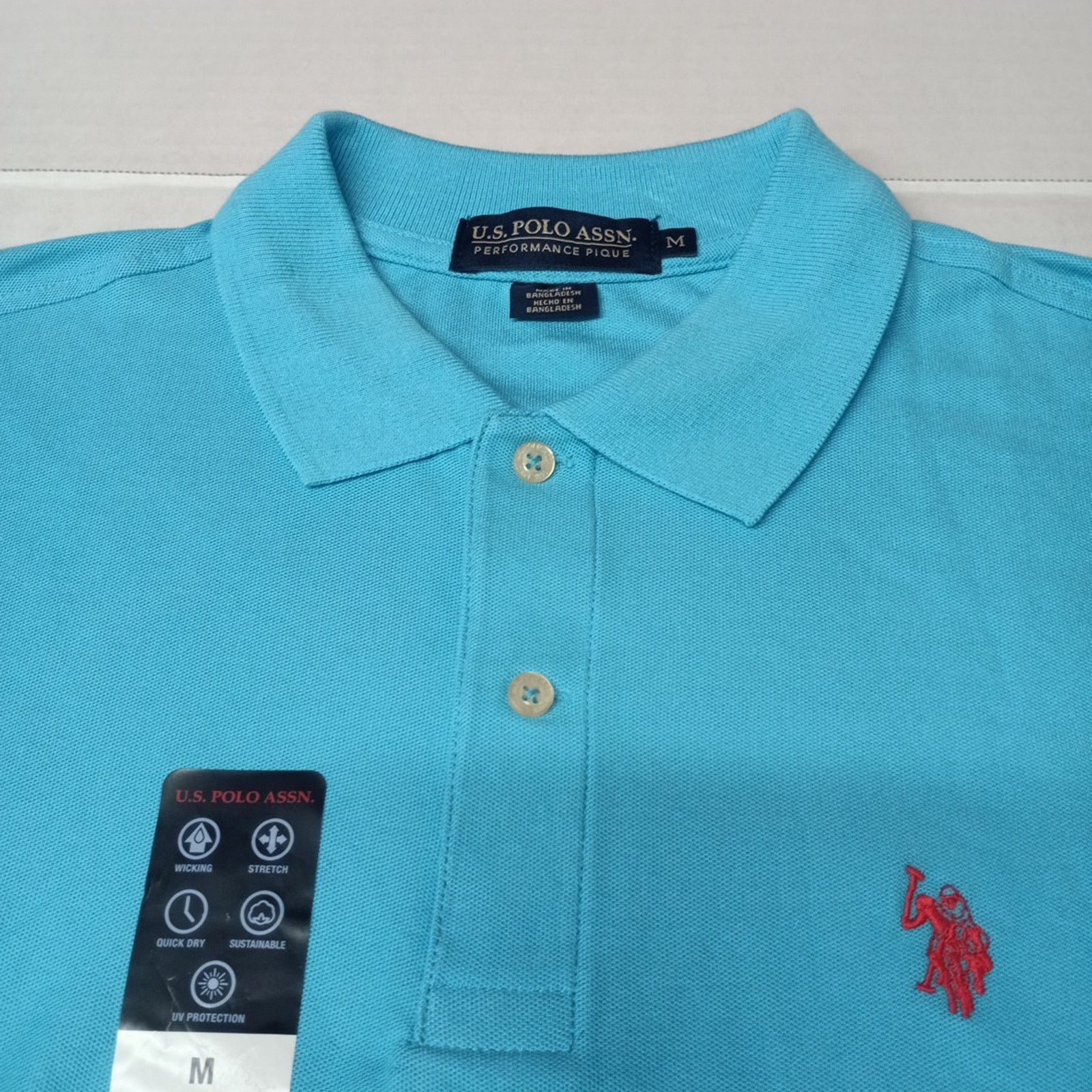 U.S. Polo Assn. U.S. Polo Assn. Pique Polo Shirt Men's Size M River Blue Size US M / EU 48-50 / 2 - 2 Thumbnail