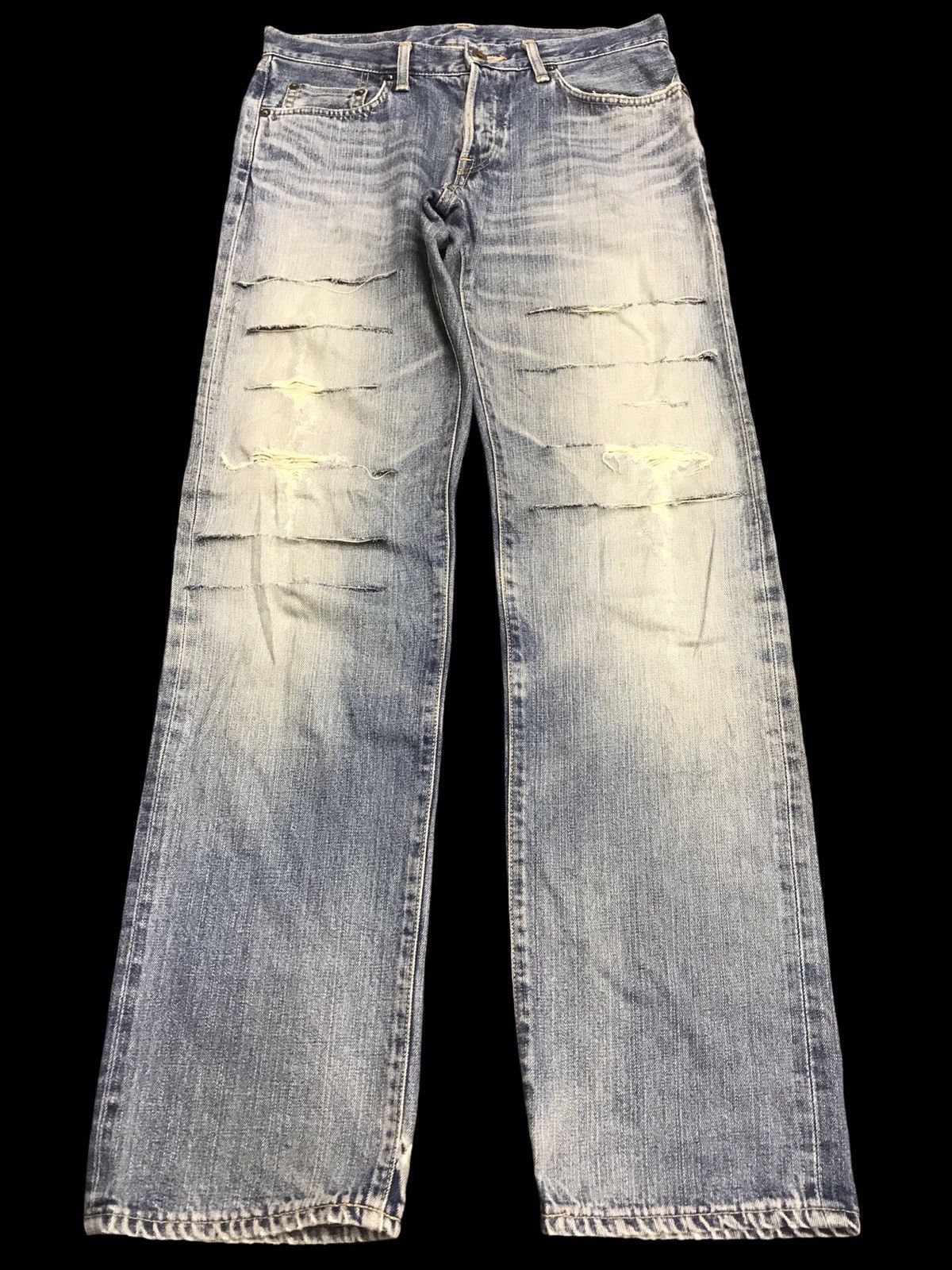 Edwin 💥THRASHED💥EDWIN Low Rize Selvedge Heavy Distrssed Denim F30 Size US 32 / EU 48 - 1 Thumbnail