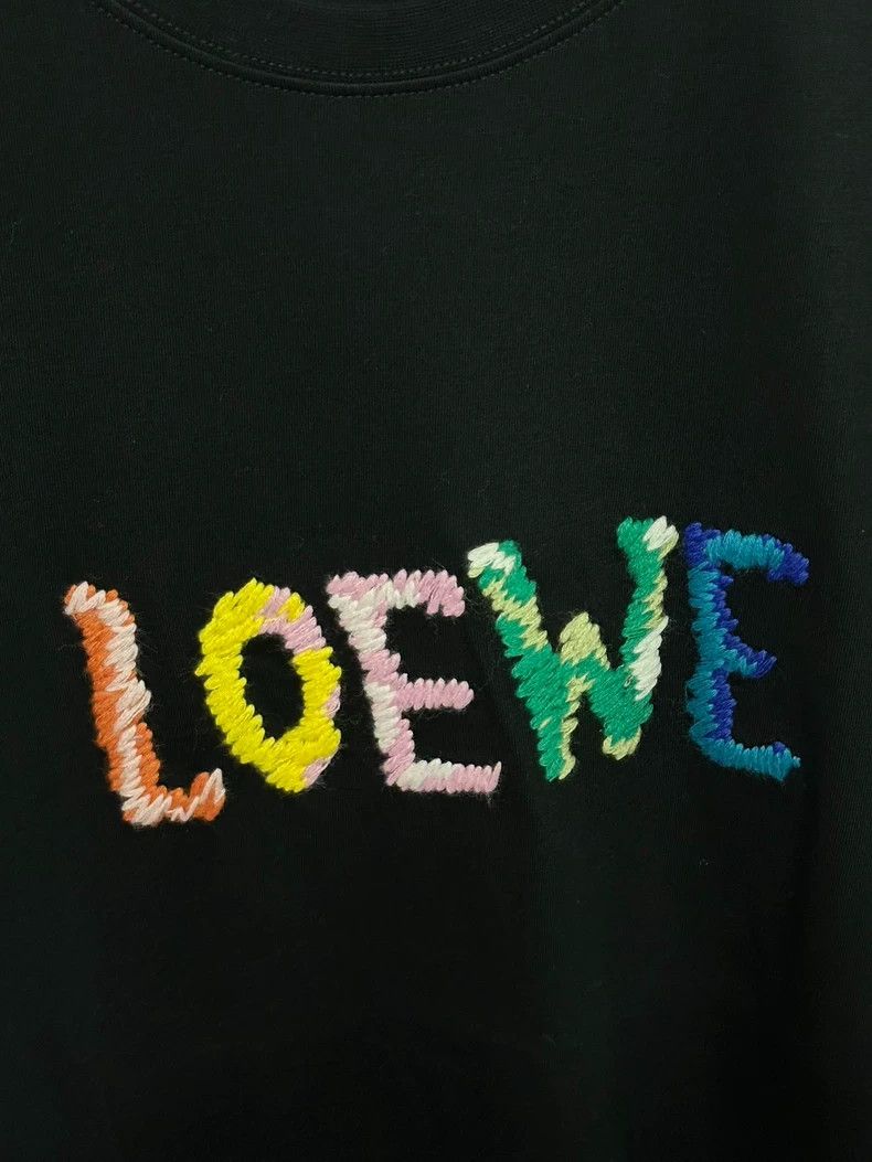 Loewe LOEWE Black letter color embroidered logo short sleeve T-s Size XS / US 0-2 / IT 36-38 - 2 Thumbnail