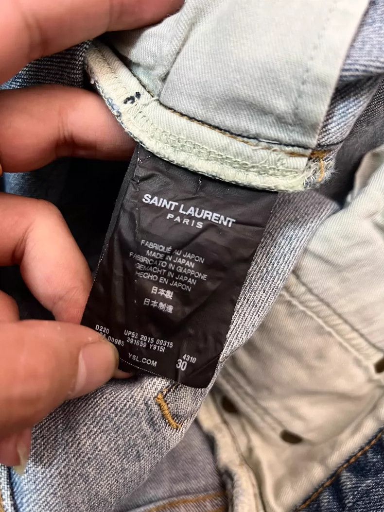 Saint Laurent Paris Saint Laurent 15 Fall/Winter Blue Washed Wrecking Jeans 250 Size US 30 / EU 46 - 4 Thumbnail