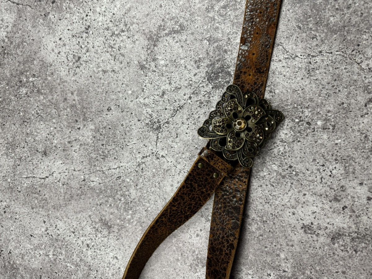 Japanese Brand 00’s NUMBER NINE STYLE FLOWER LEATHER RARE Y2K BELT VINTAGE Size ONE SIZE - 12 Thumbnail