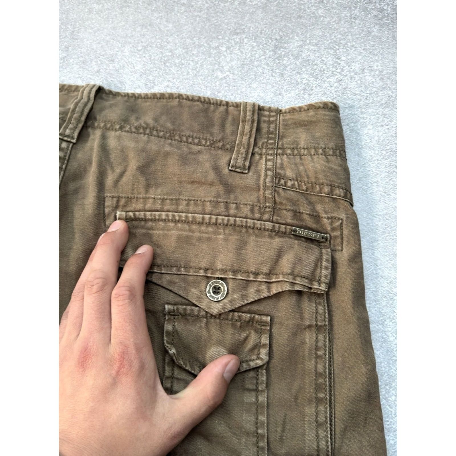 Diesel VINTAGE Diesel Cargo Shorts Men M Brown 90s Retro Y2K Streetwear Hip Hop Urban USA City Size US 31 - 4 Thumbnail