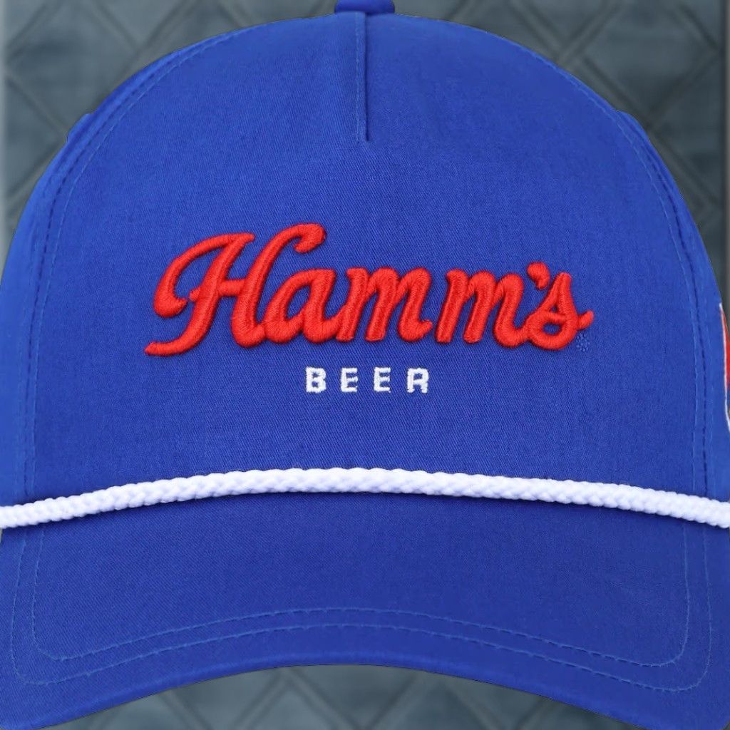 American Needle American Needle Hamm’s Beer Hat Cap Snap Back Rope 19th Hole Collection Golf Classic Adjustable One Size Blue Mens Hoodie? Size ONE SIZE - 1 Thumbnail
