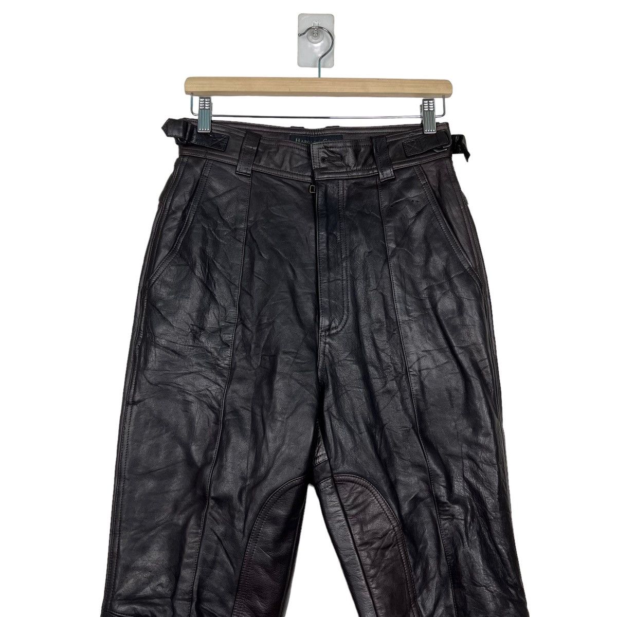 Genuine Leather 🔥 HAROLDS GEAR LEATHER MOTO RIDER AVANT GARDE PANTS Size US 28 / EU 44 - 4 Thumbnail