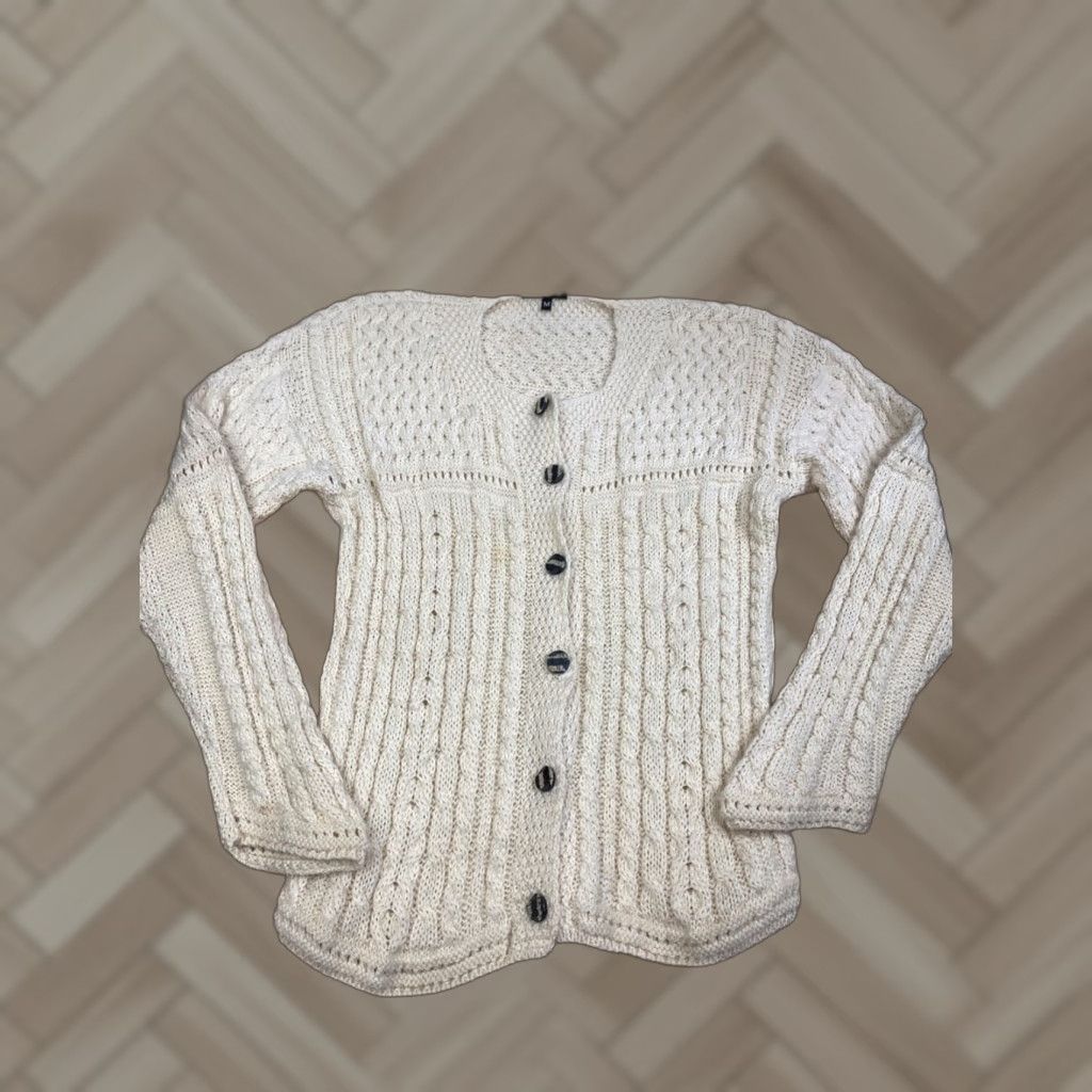 Vintage Carraig Donn Cardigan Womens M Beige Wool Knit Button Knit Casual Long Sleeve Regular Size M Cardigan Wool Beige 12412 Womens Vintage-Style? Size M / US 6-8 / IT 42-44 - 1 Thumbnail