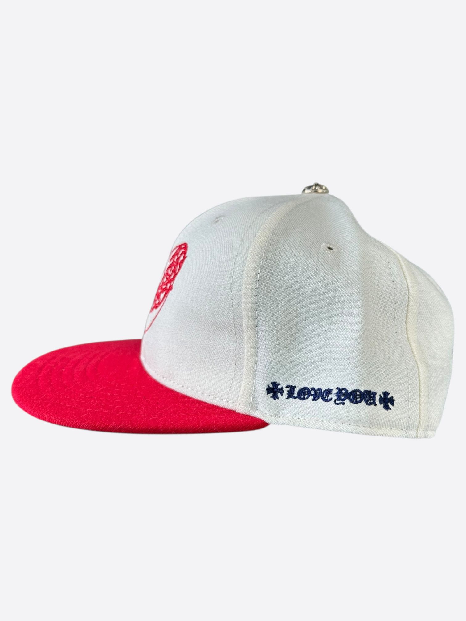 Chrome Hearts Chrome Hearts White & Red Heart Logo Fitted Hat Size ONE SIZE - 4 Thumbnail