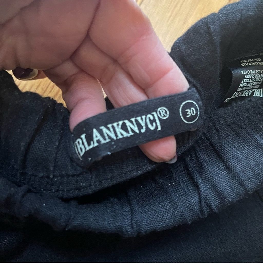 BLANKNYC BLANK NYC Black Linen Shorts front zipper pockets Sz 30 Size 42" / US 20 - 7 Thumbnail