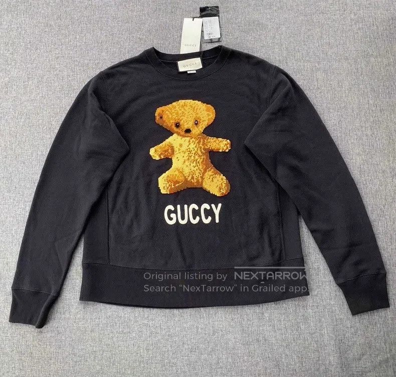 Gucci Gucci Teddy bear embroidered cotton sweatshirt Size US S / EU 44-46 / 1 - 1 Thumbnail