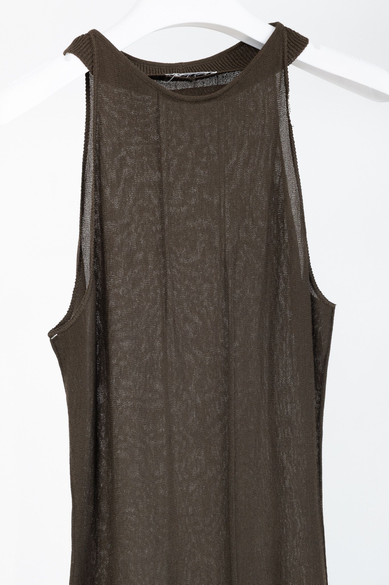 Sarah Pacini Sarah Pacini Brown Knit Rib-Accent Maxi Dress Size S / US 4 / IT 40 - 3 Thumbnail