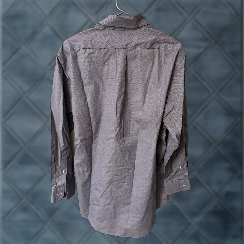 Lands' End Lands' End Men Shirt 16-32 No Iron Pinpoint Oxford Long Sleeve Blue Shirt Dress Shirt Mens Regular 100% Cotton Size US L / EU 52-54 / 3 - 1 Thumbnail