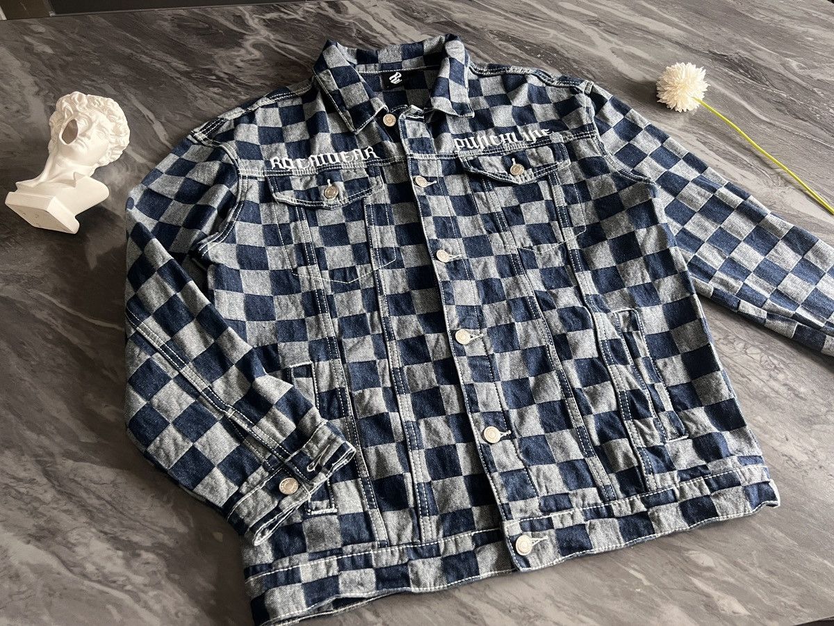 Rocawear Roca Wear : Check Board Pattern Denim Jacket Size US M / EU 48-50 / 2 - 8 Thumbnail