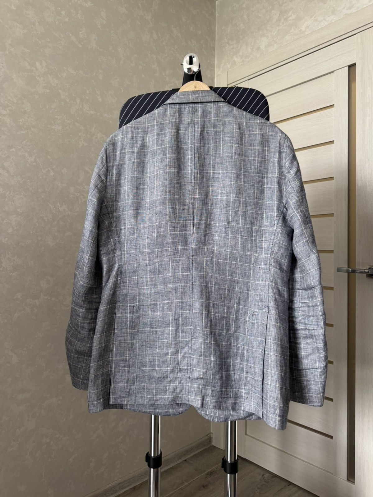 Designer × Hackett Hackett Linen Check Blazer Size 44R - 11 Thumbnail