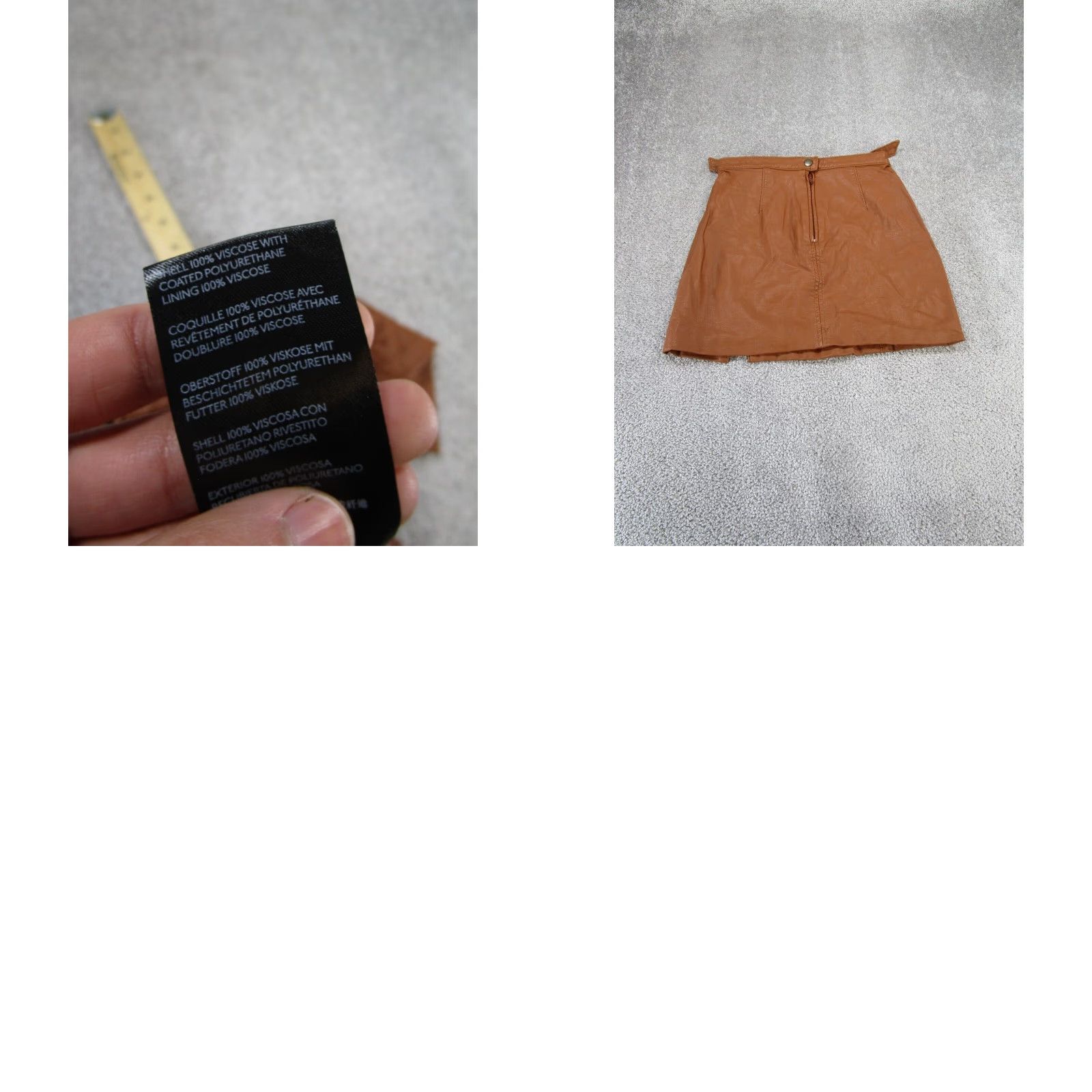 Free People Free People Womens Brown Faux Leather A Line Skirt 0 Size 25" / US 0 / IT 36 - 8 Thumbnail