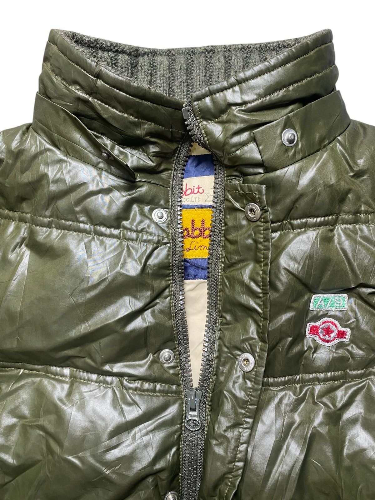 Japanese Brand VINTAGE RABBIT & CO LTD PUFFER KNIT ZIPPER JACKET GREEN ARMY Size US S / EU 44-46 / 1 - 7 Thumbnail