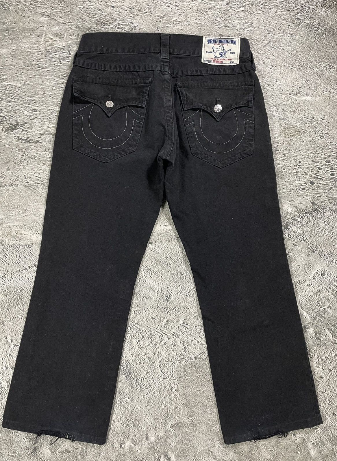 True Religion True Religion black jeans white thick stitching Y2K Straight Size US 34 / EU 50 - 1 Thumbnail