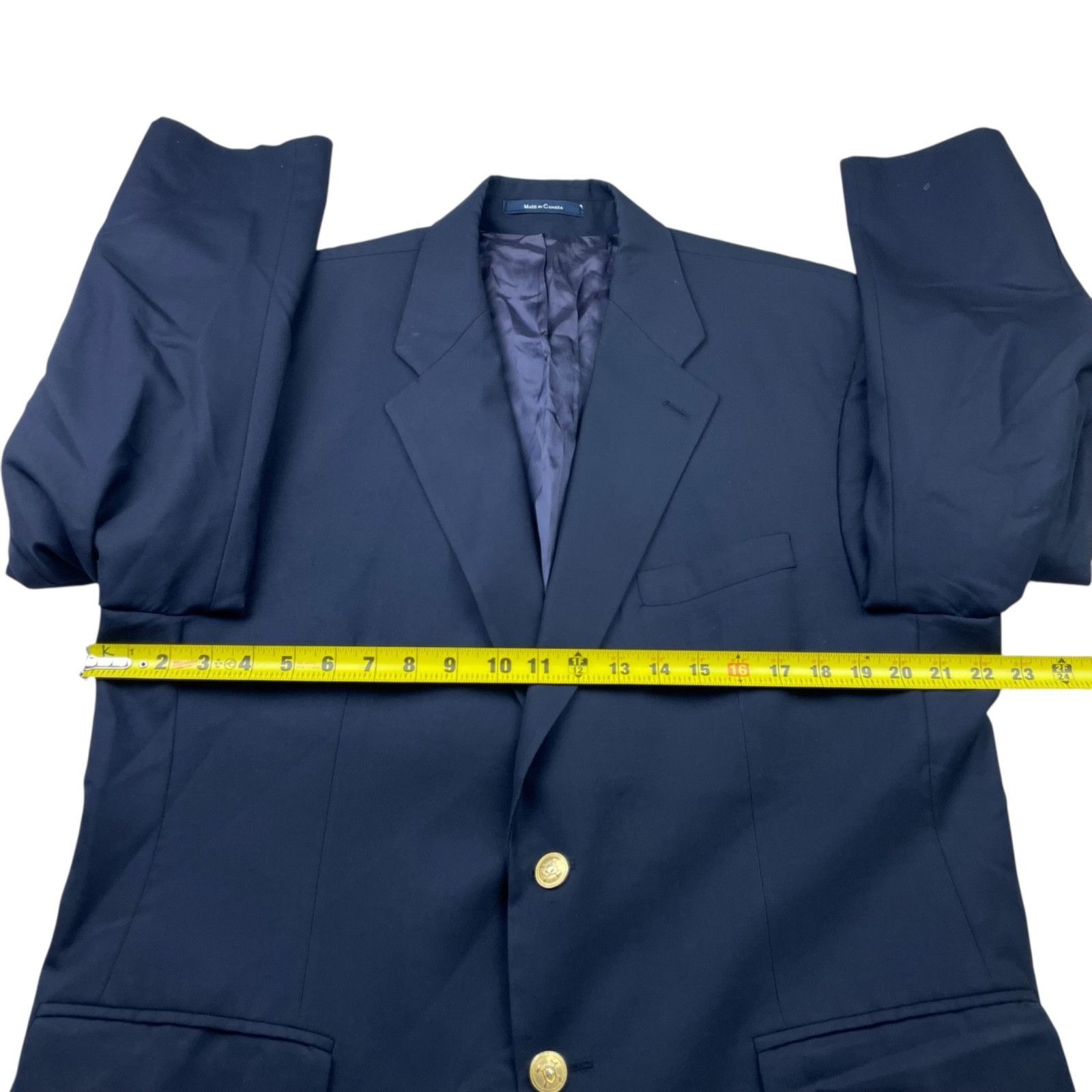 Chaps Chaps Ralph Lauren Men's 100% Wool Gold Buttons 2-Button Bla Size 44R - 11 Thumbnail