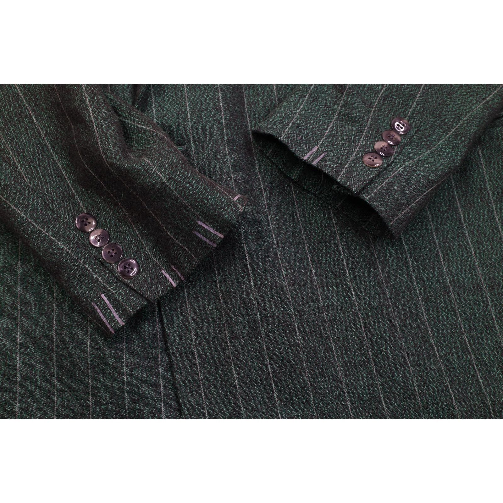 Vintage Vintage 70s 80s 2 Piece Wool Striped Double Breasted Suit Size 44L - 6 Thumbnail