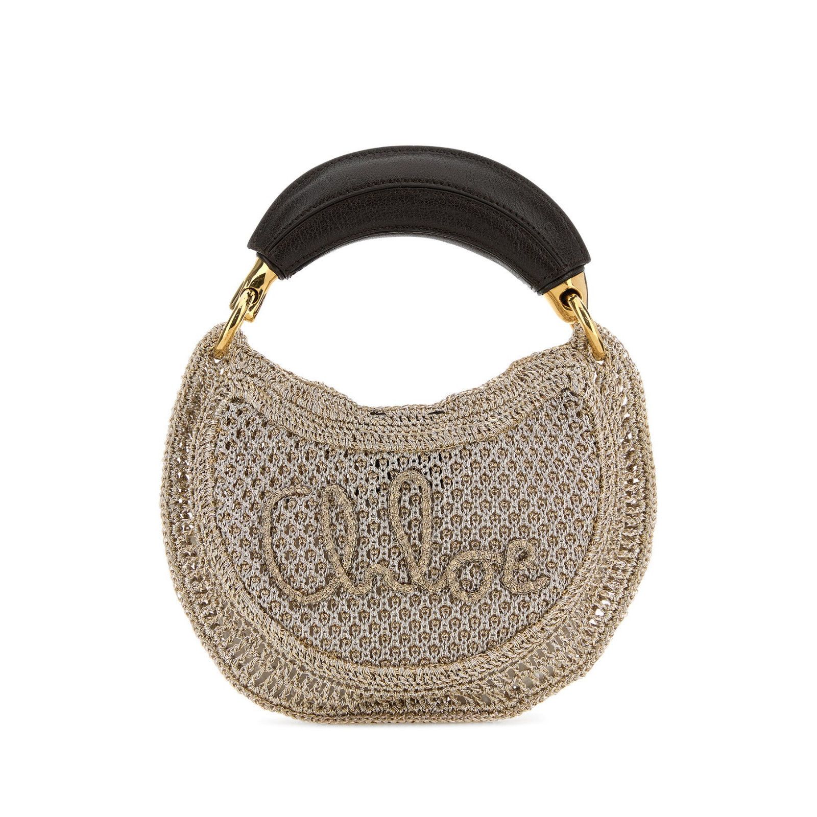 Chloe Chloe Summer Banana Mini Silver Raffia Top Handle Bag New & Size ONE SIZE - 1 Thumbnail