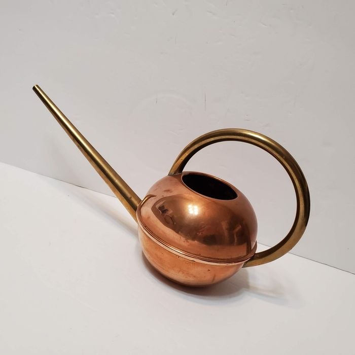 Vintage Vintage Art Deco Brass and Copper Watering Can, Chase, 1930s