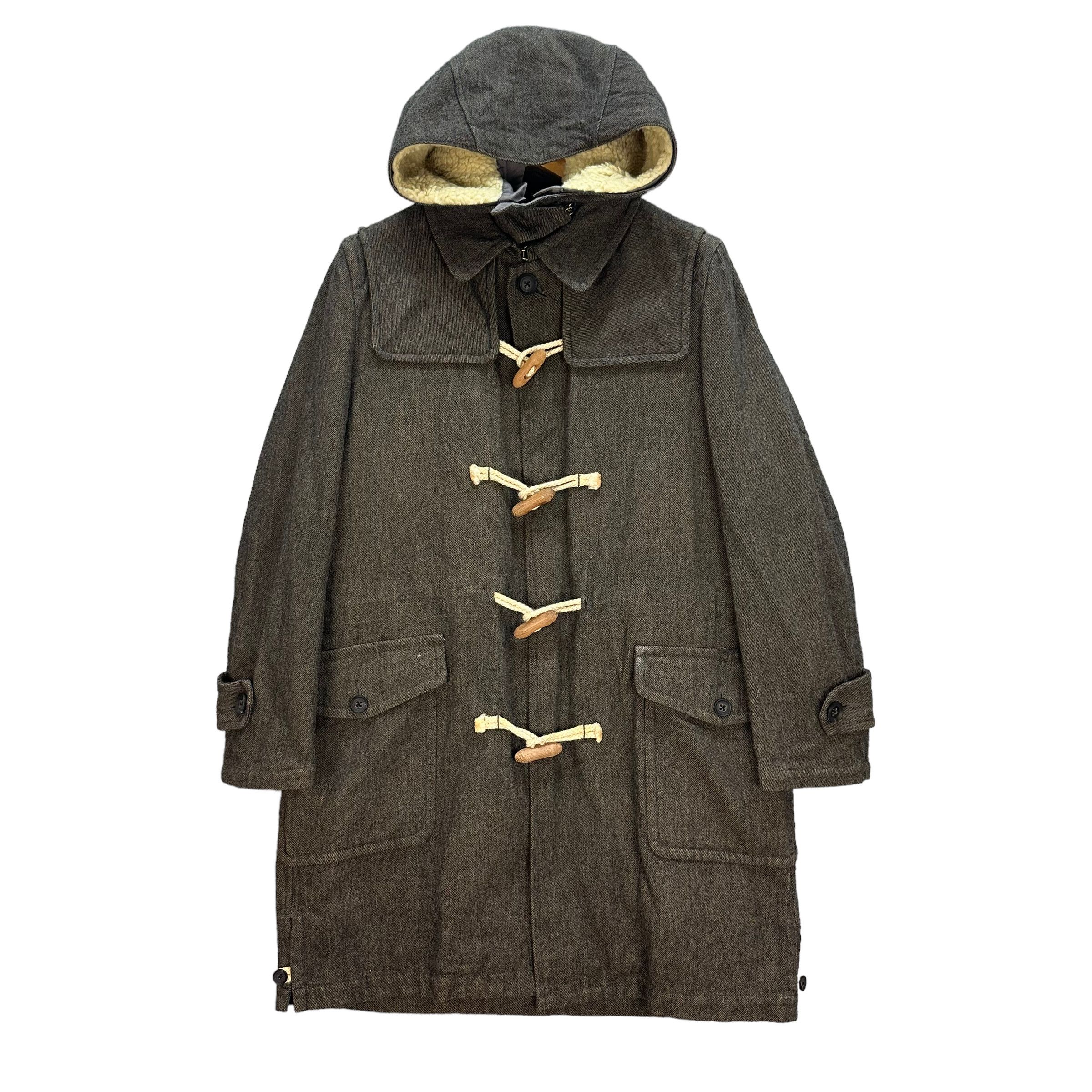Vintage PCM DETACHABLE HOODIE SHERPA WOOL DUFFLE COAT #7822-179 Size US M / EU 48-50 / 2 - 1 Thumbnail