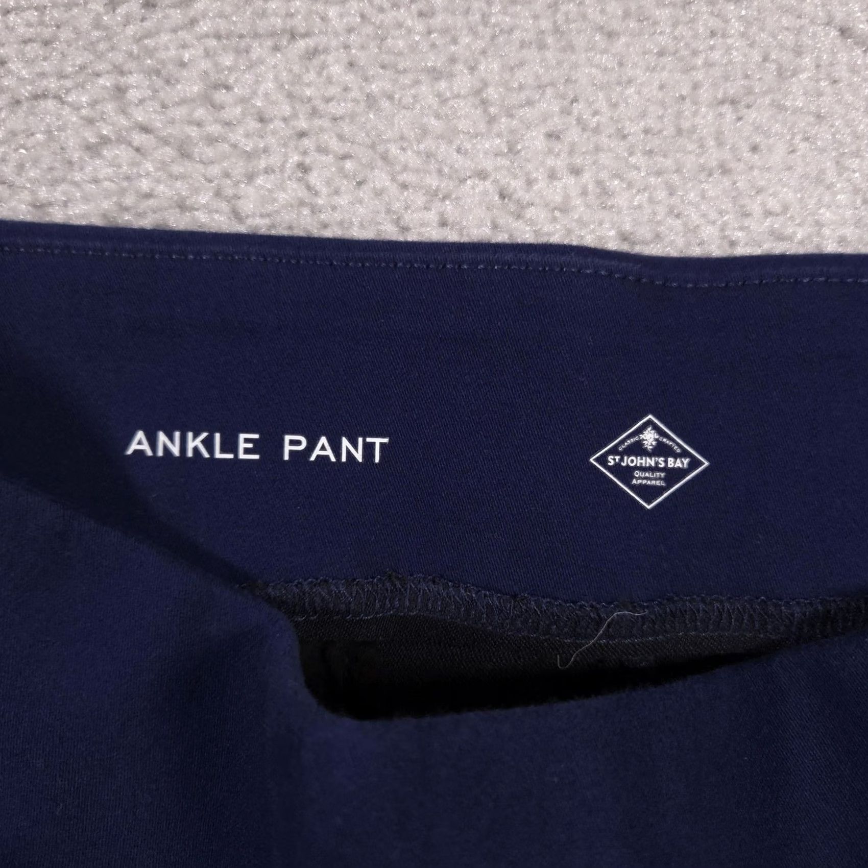 Vintage St. Johns Bay Pants Womens 8 Navy Ankle Pull On Stretch Chino Casual Pants Women's Navy Blue Ankle 8 Size 30" / US 8 / IT 44 - 4 Thumbnail